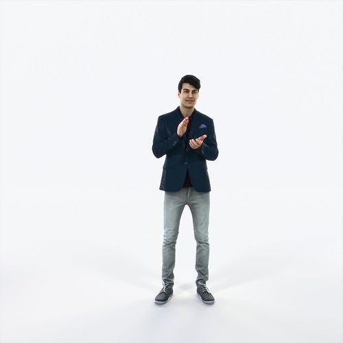 Prime 04J Clapping Casual Man Low-poly 3D model