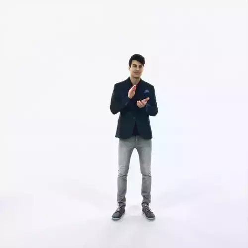 Prime 04J Clapping Casual Man Low-poly 3D model