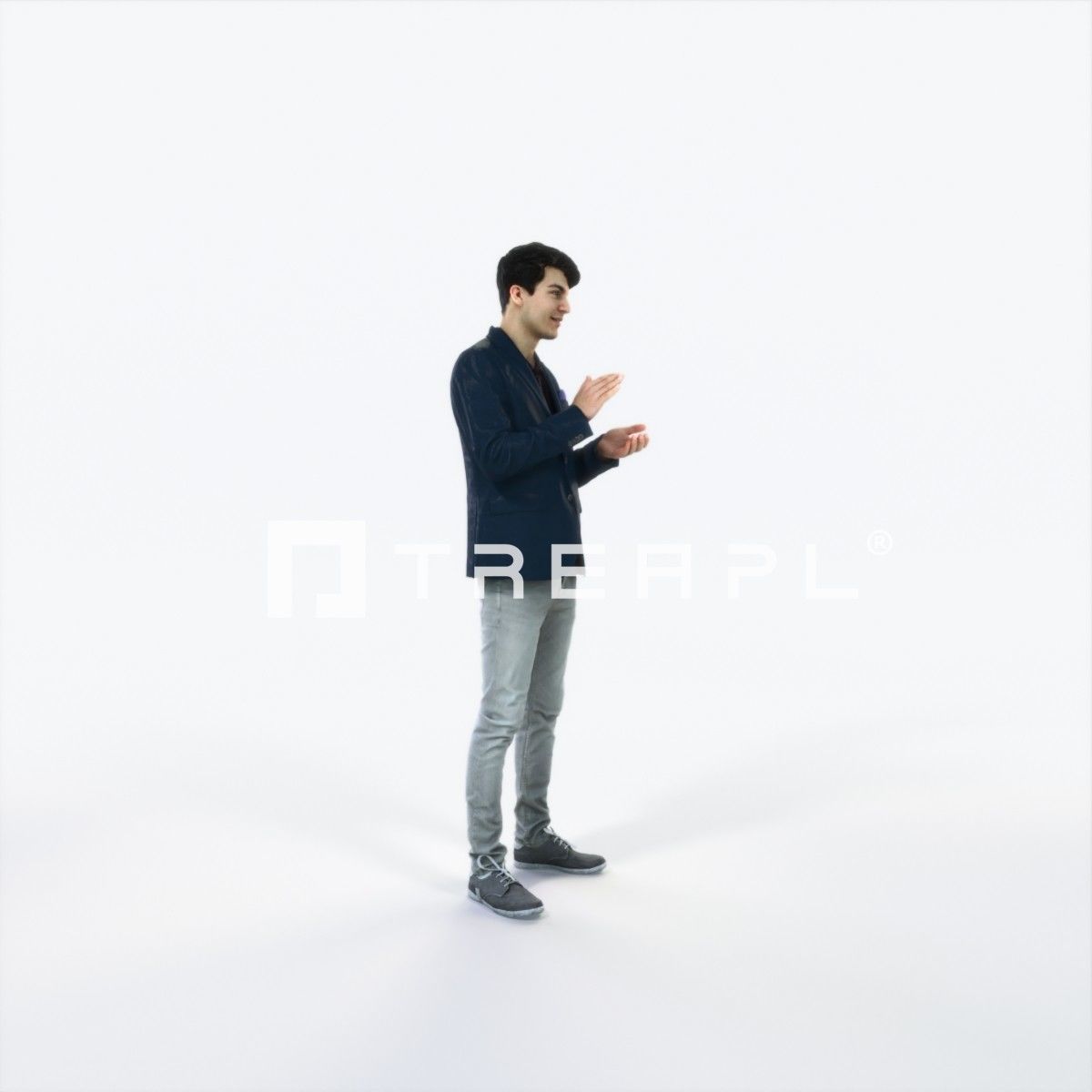 Prime 04J Clapping Casual Man Low-poly 3D model_2