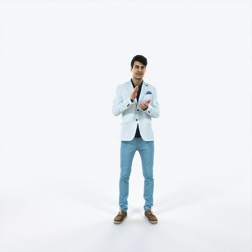 Prime 04F Clapping Casual Man Low-poly 3D model