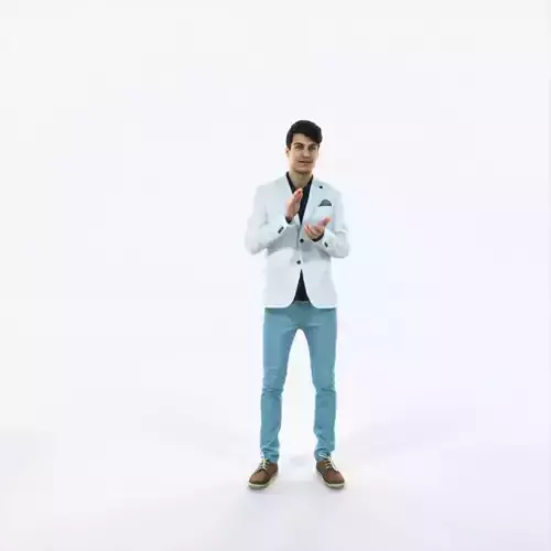 Prime 04F Clapping Casual Man Low-poly 3D model