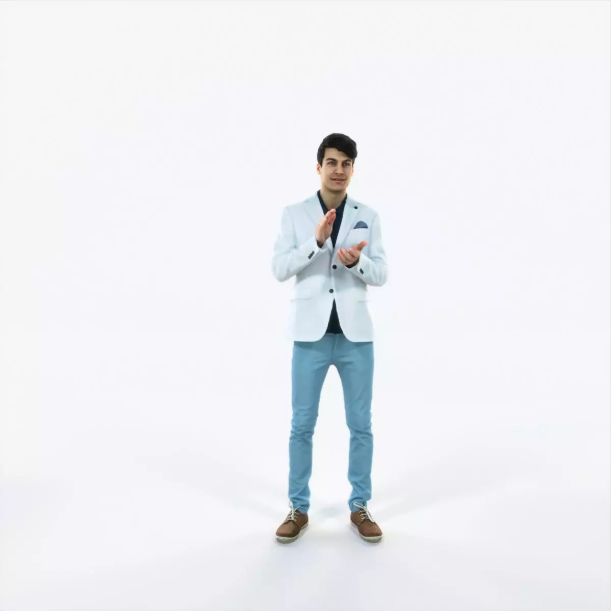 Prime 04F Clapping Casual Man Low-poly 3D model_0