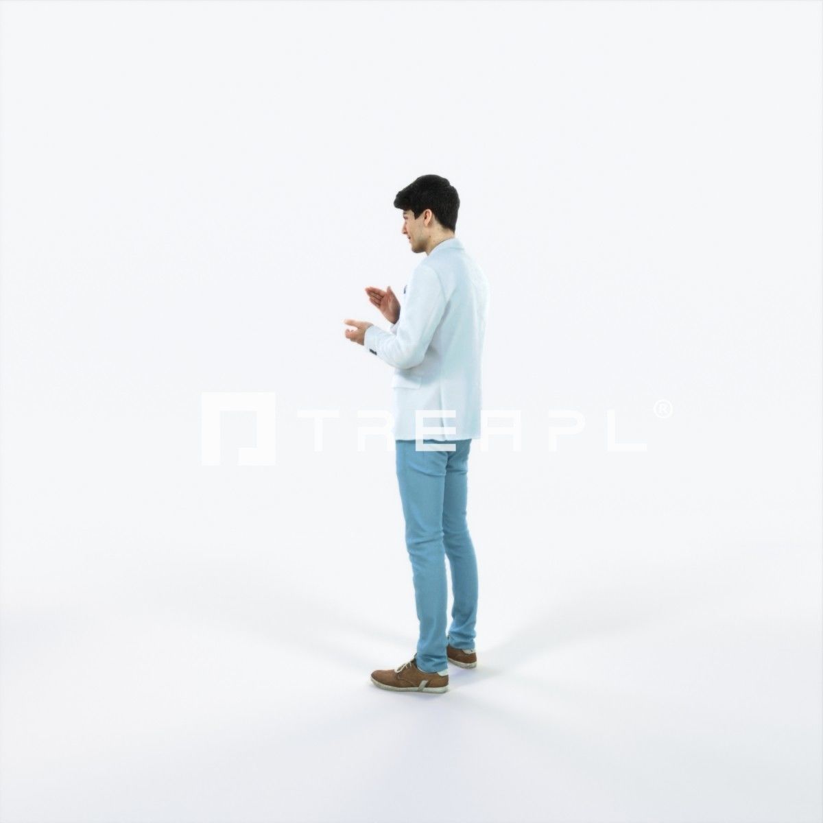 Prime 04F Clapping Casual Man Low-poly 3D model_5