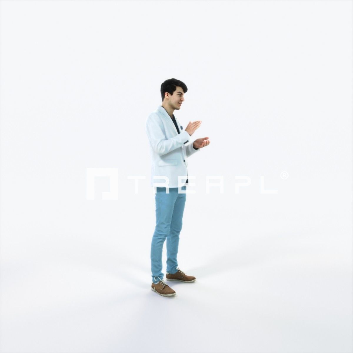 Prime 04F Clapping Casual Man Low-poly 3D model_2