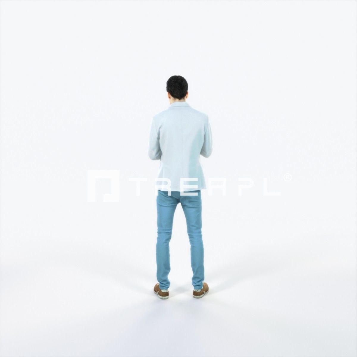 Prime 04F Clapping Casual Man Low-poly 3D model_4