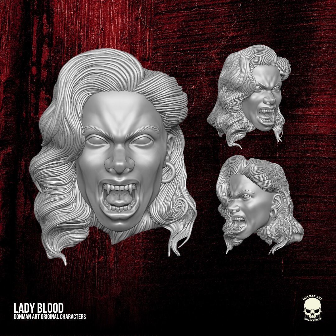 Lady Blood Heads 3D printable File 3D print model_8