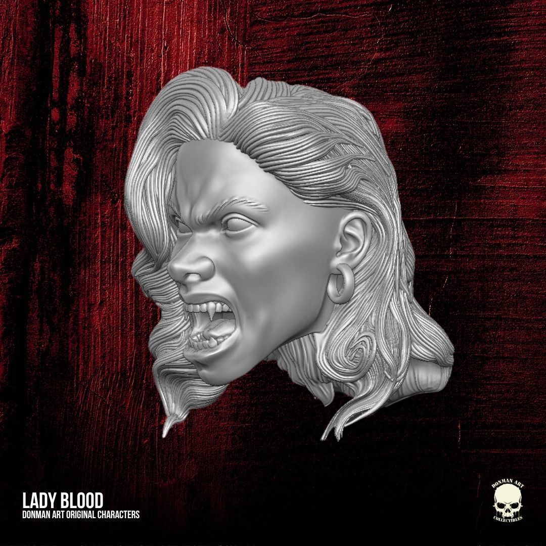 Lady Blood Heads 3D printable File 3D print model_19