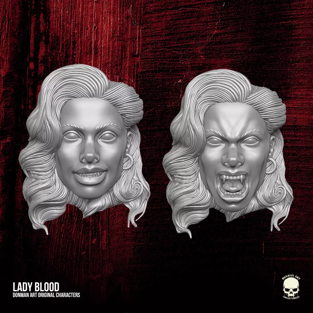 Lady Blood Heads 3D printable File 3D print model_0