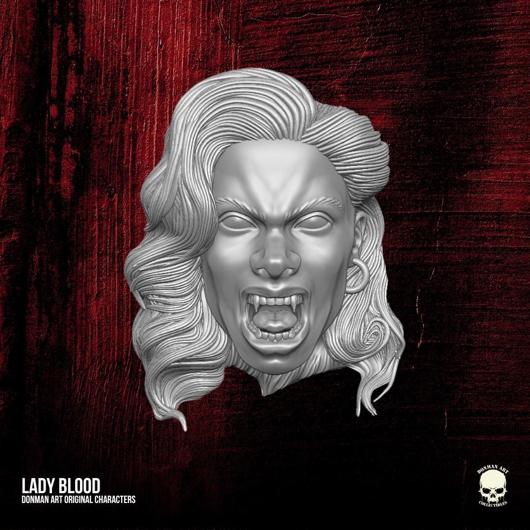 Lady Blood Heads 3D printable File 3D print model_18