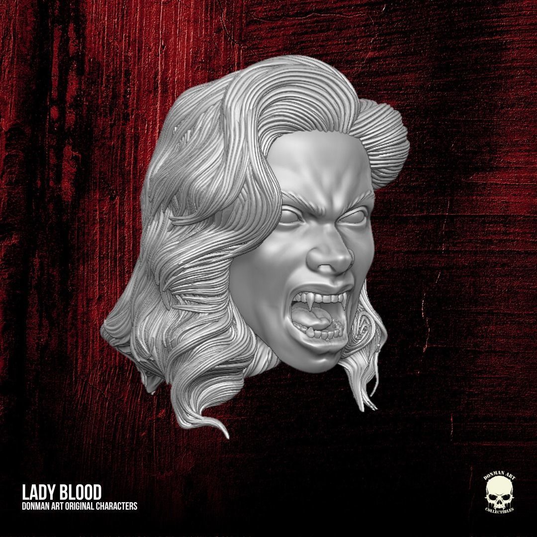 Lady Blood Heads 3D printable File 3D print model_1