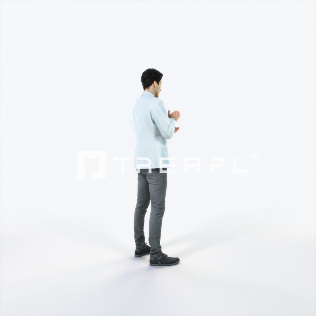Prime 04D Clapping Casual Man Low-poly 3D model_3