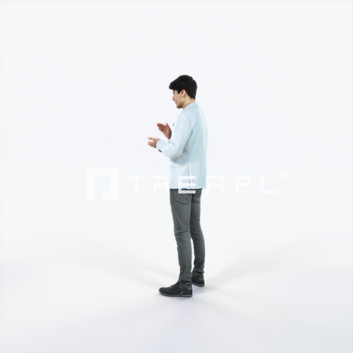 Prime 04D Clapping Casual Man Low-poly 3D model_5