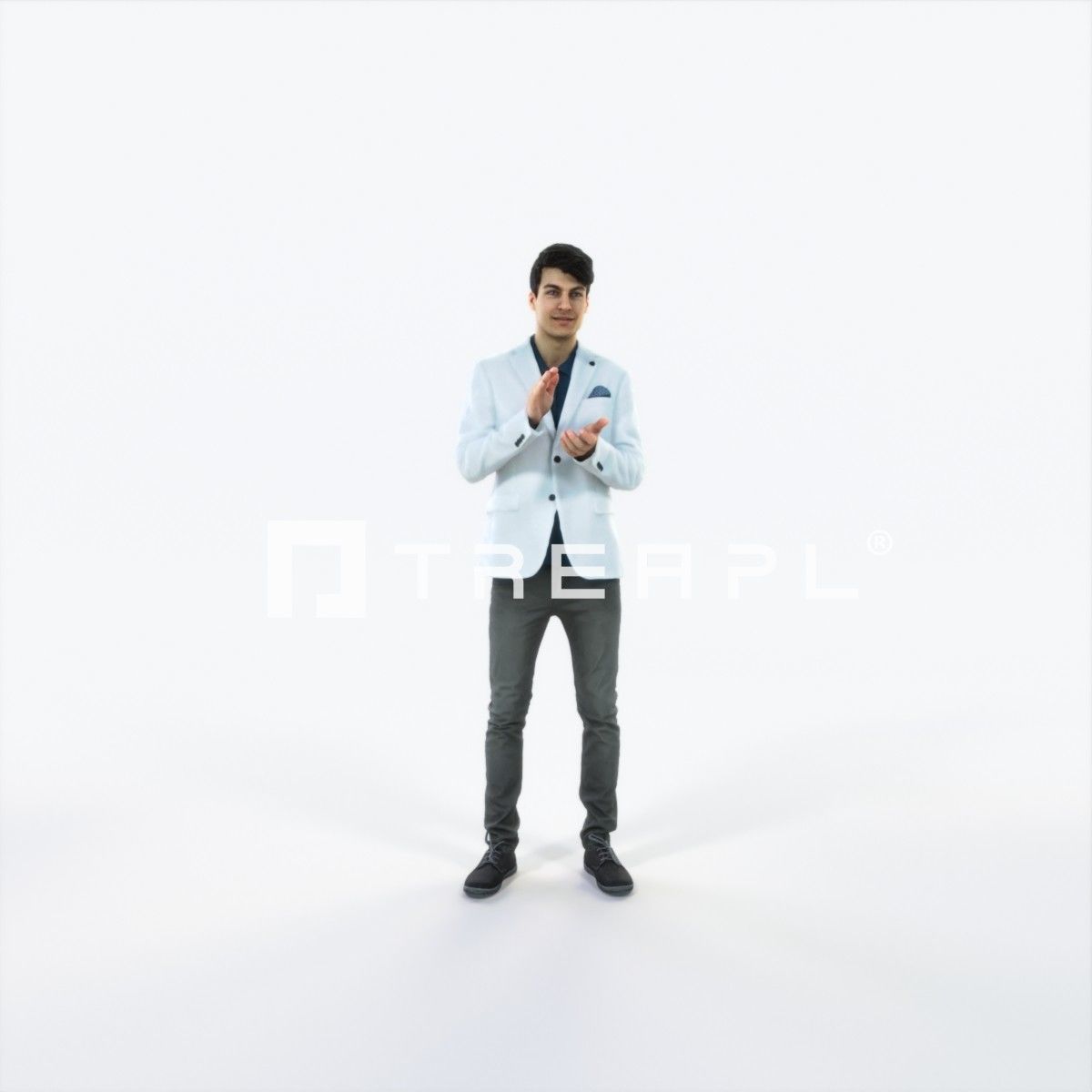 Prime 04D Clapping Casual Man Low-poly 3D model_1