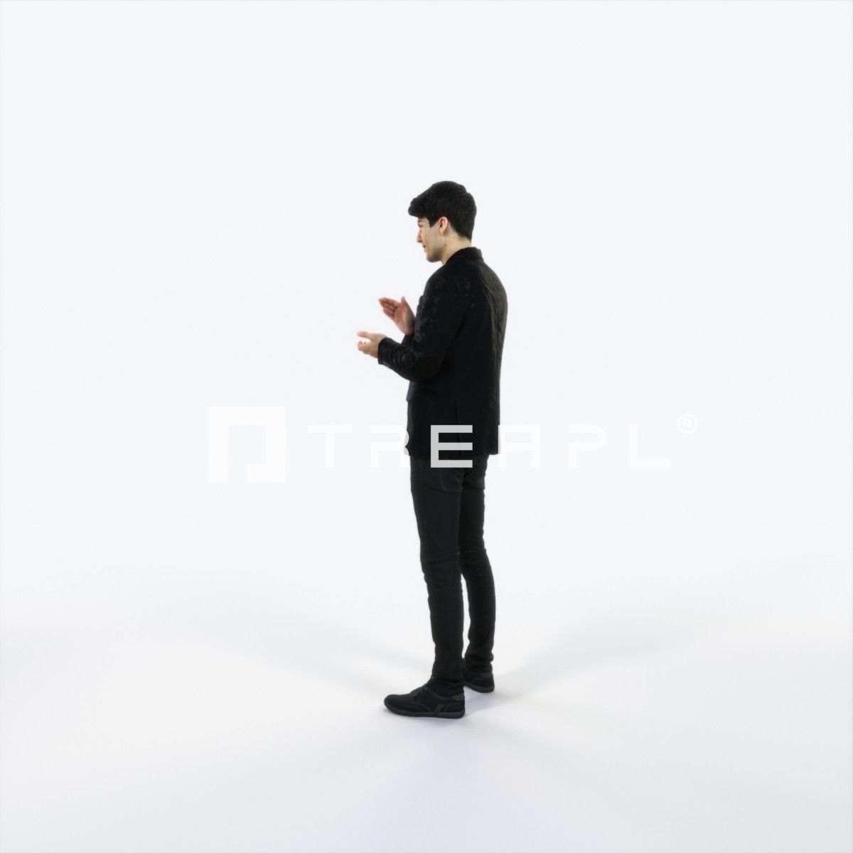 Prime 04B Clapping Casual Man Low-poly 3D model_5