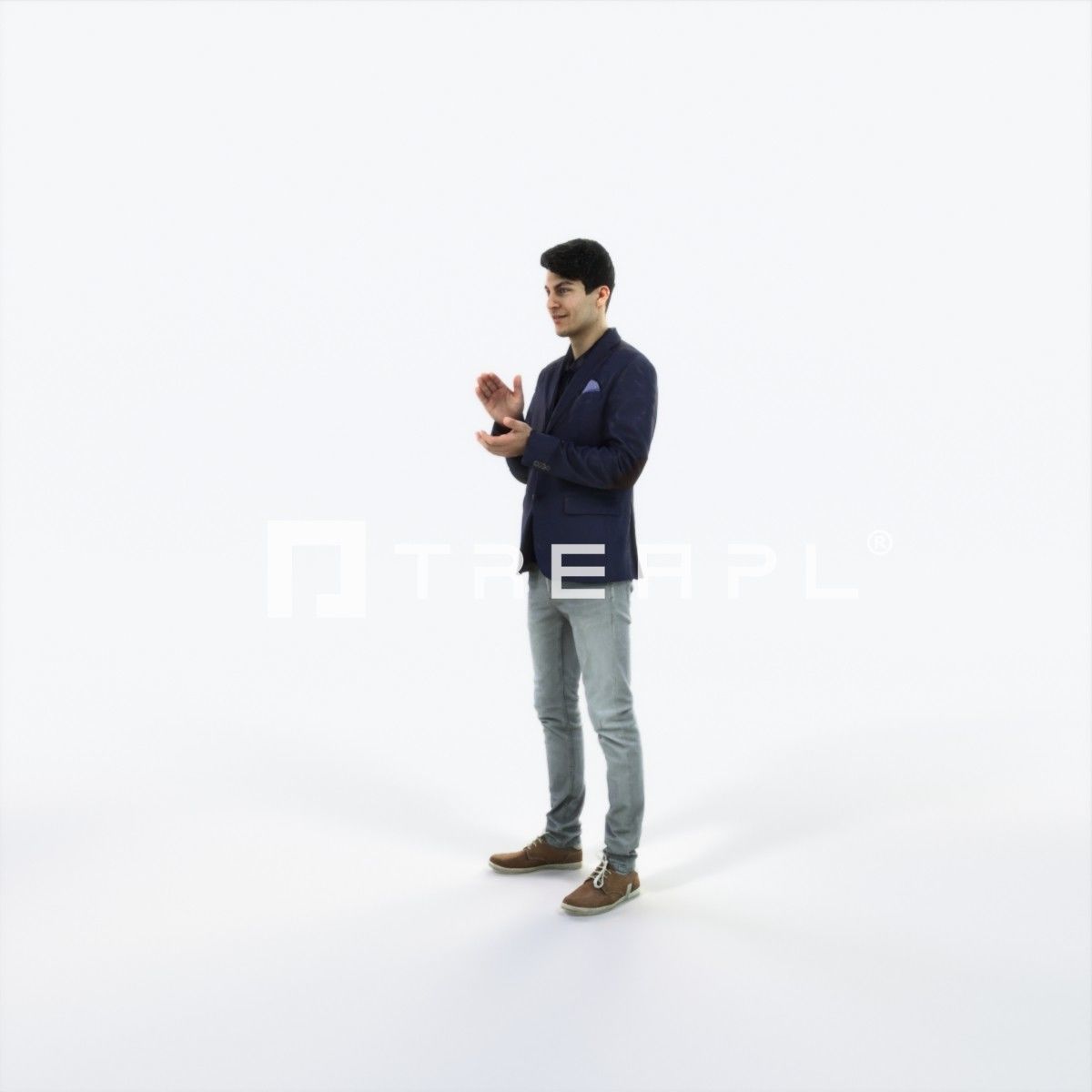 Prime 04A Clapping Casual Man Low-poly 3D model_6