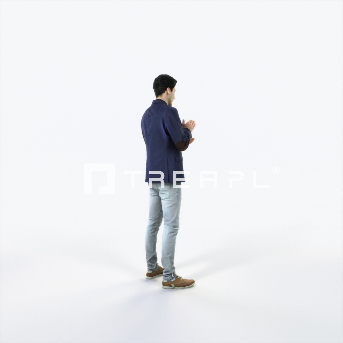Prime 04A Clapping Casual Man Low-poly 3D model_3