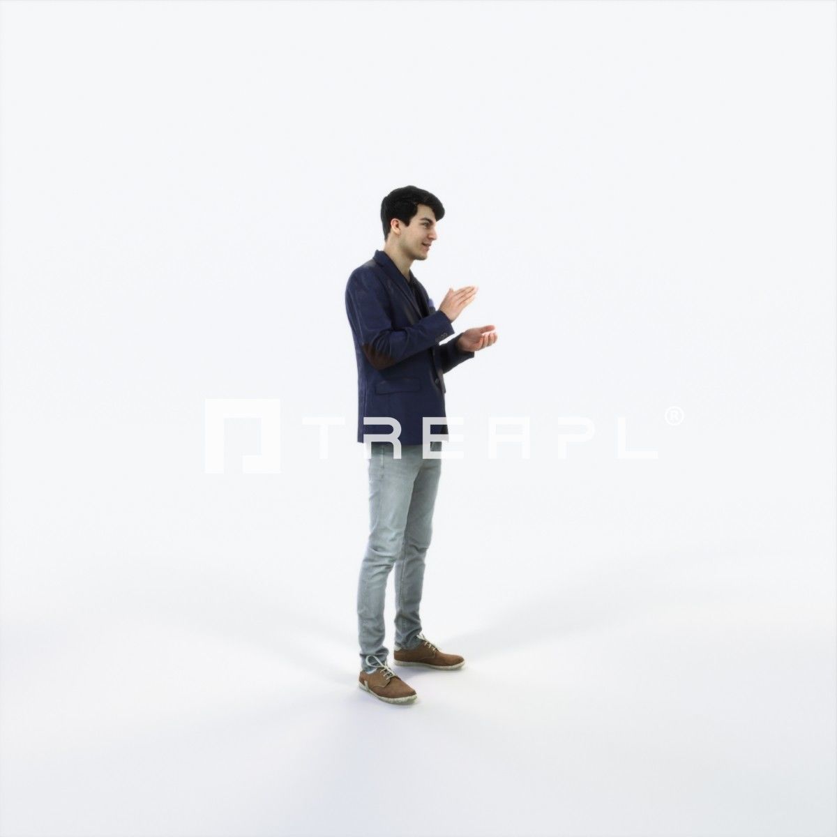 Prime 04A Clapping Casual Man Low-poly 3D model_2