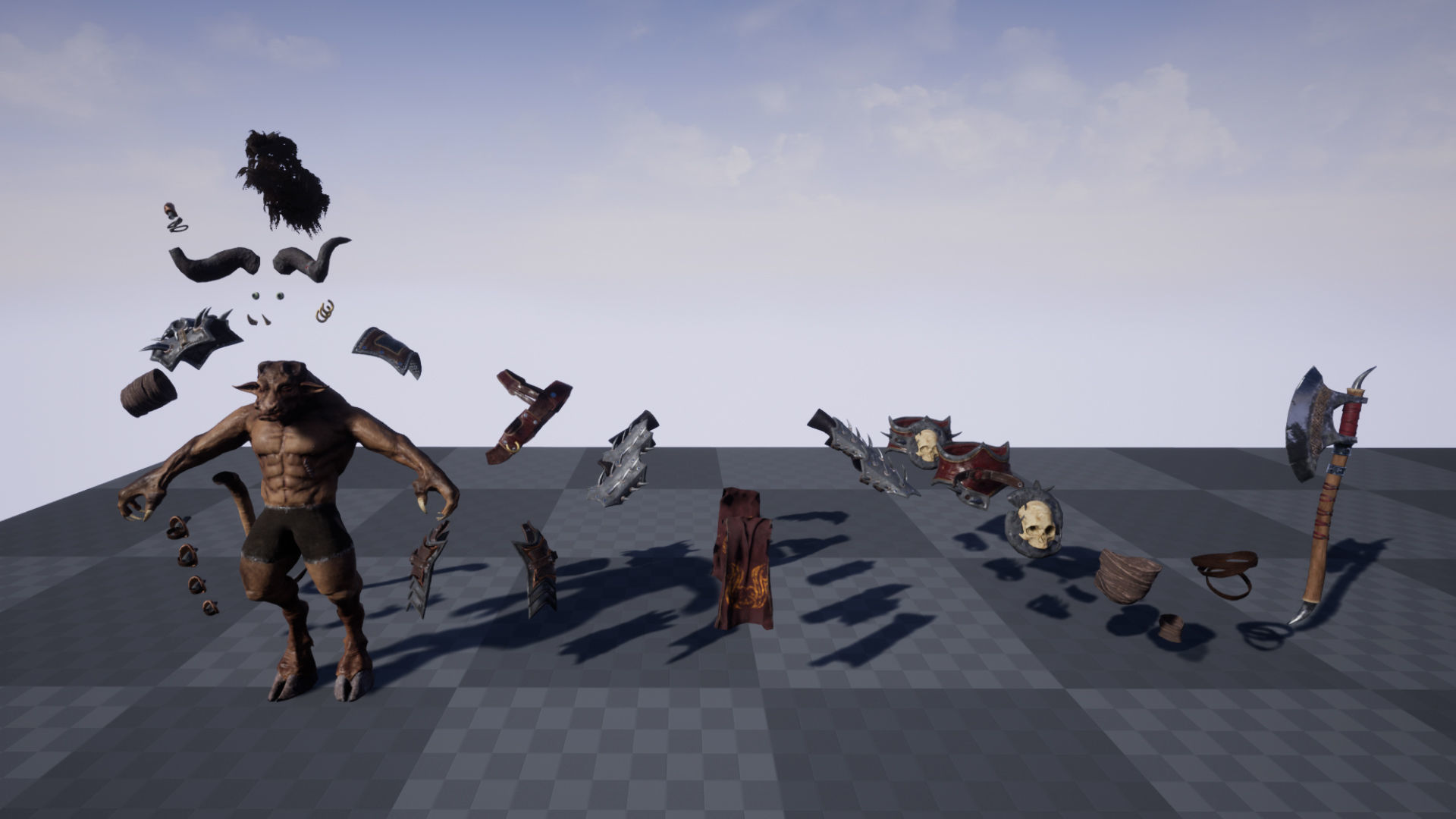 Minotaur Warrior Low-poly 3D model_13