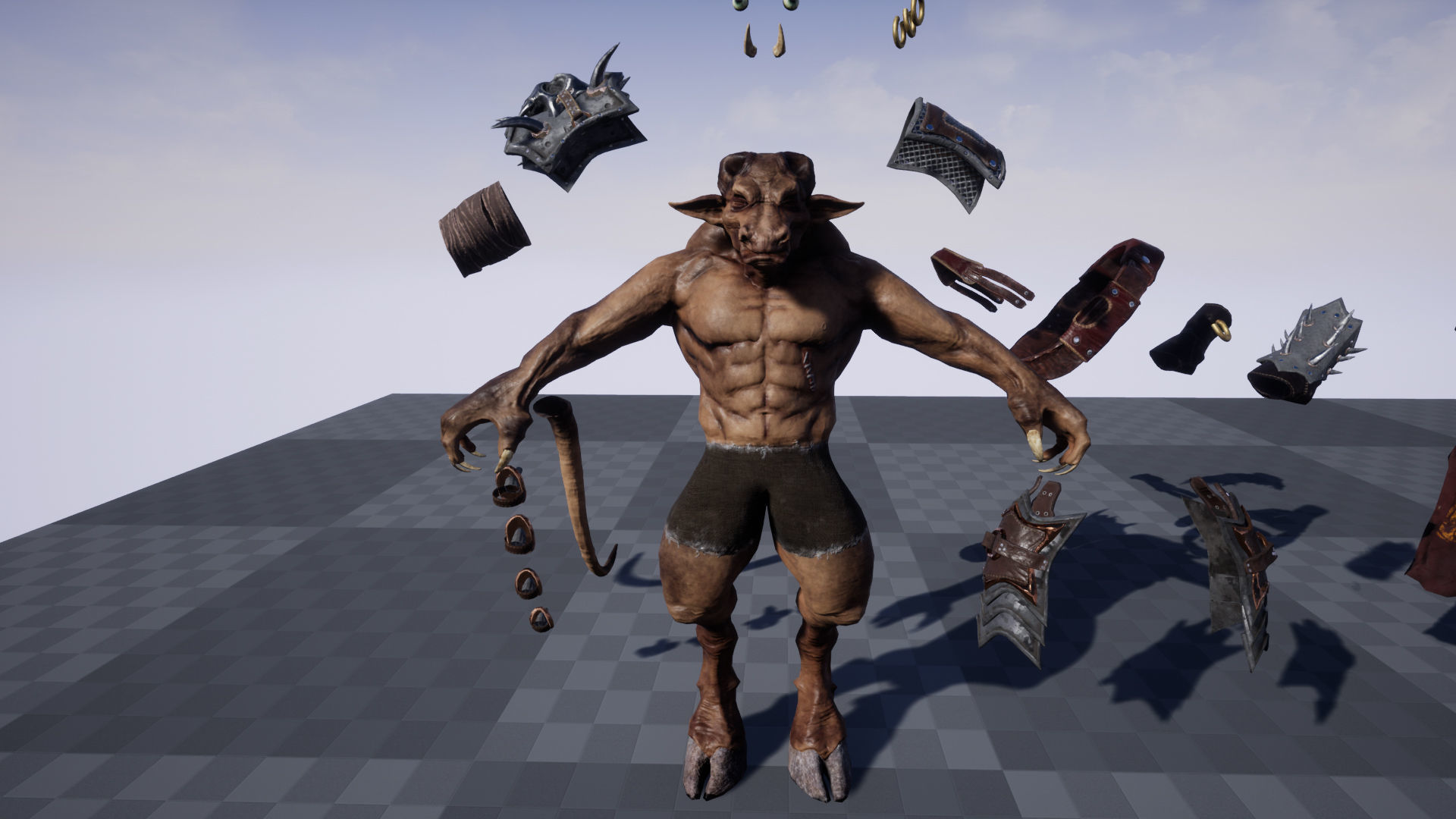 Minotaur Warrior Low-poly 3D model_16