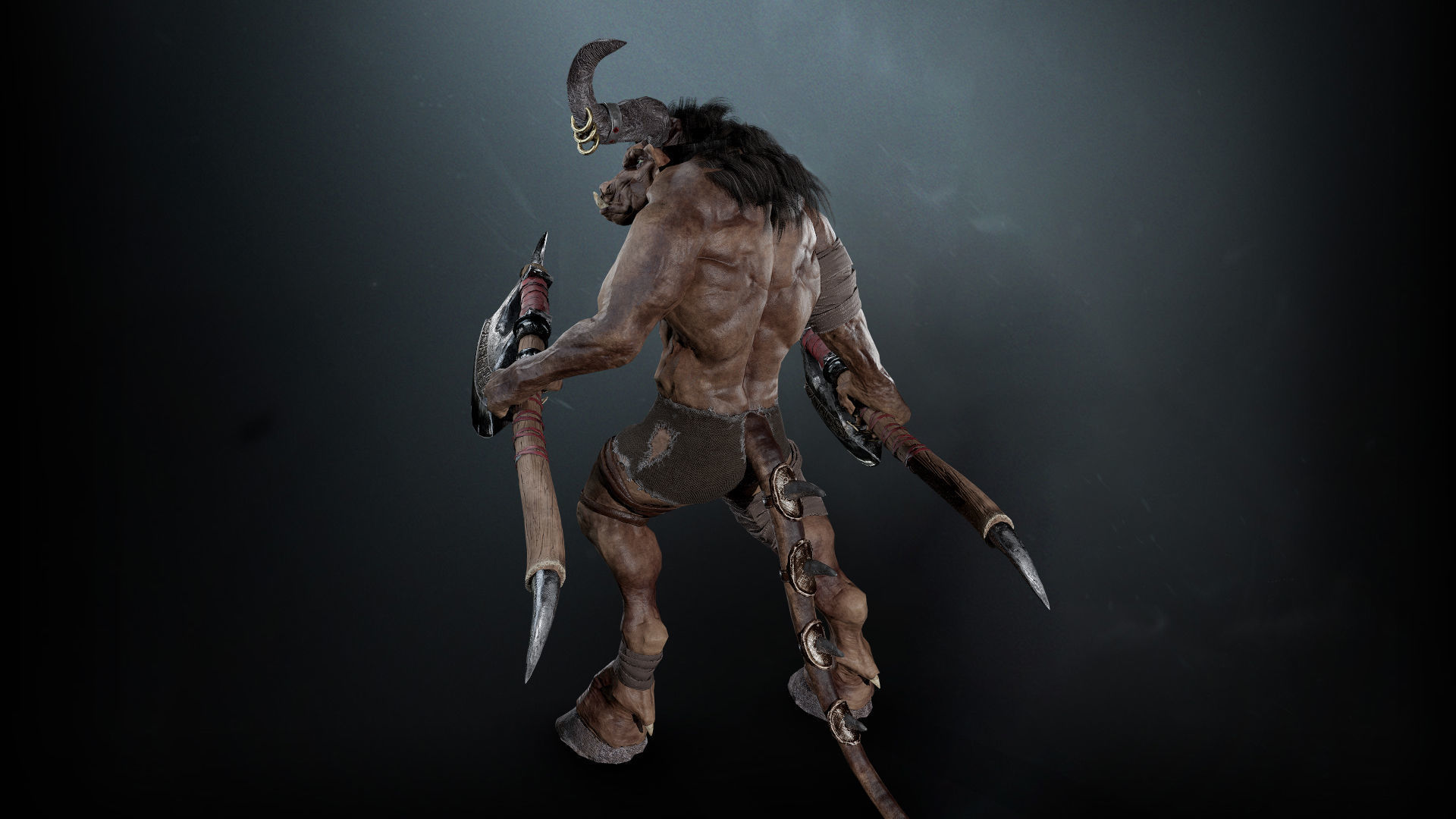 Minotaur Warrior Low-poly 3D model_3