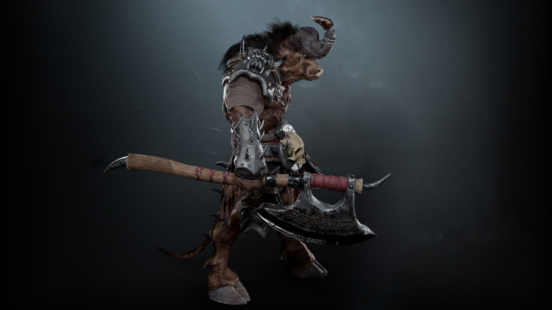 Minotaur Warrior Low-poly 3D model_12