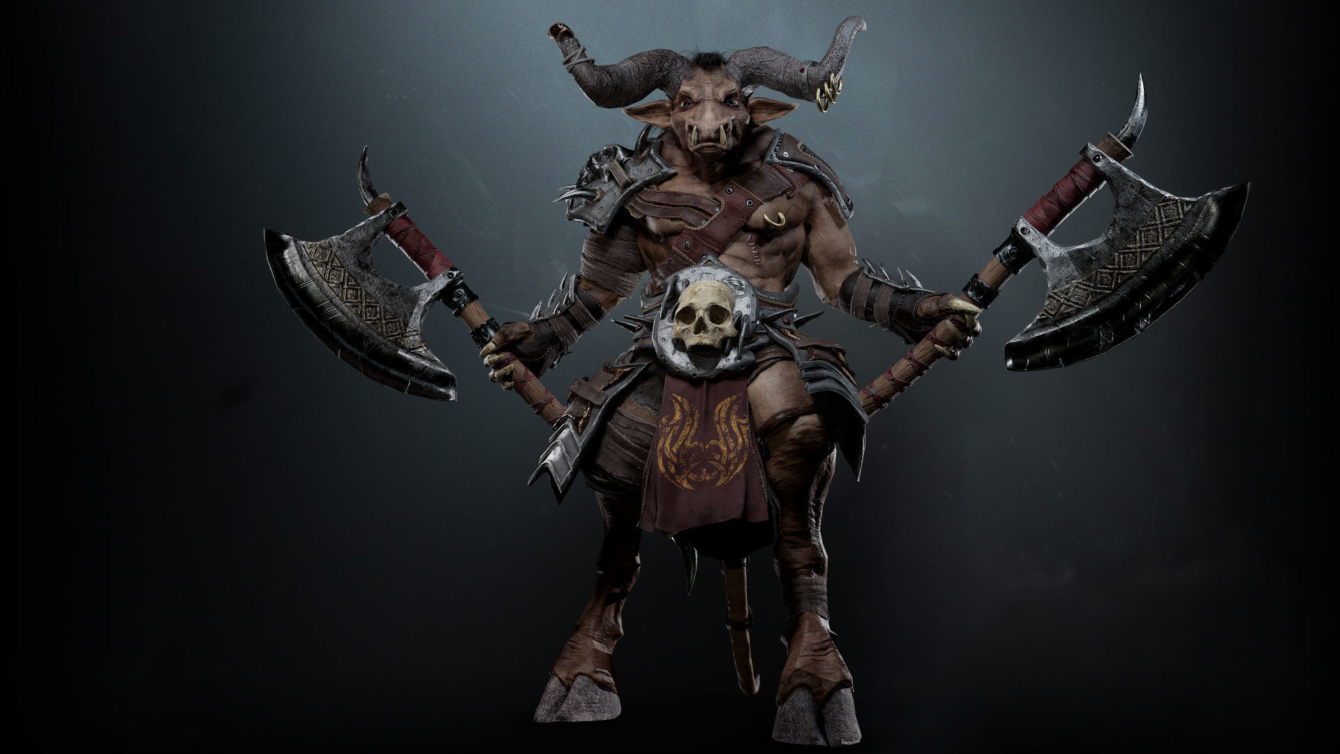 Minotaur Warrior Low-poly 3D model_7