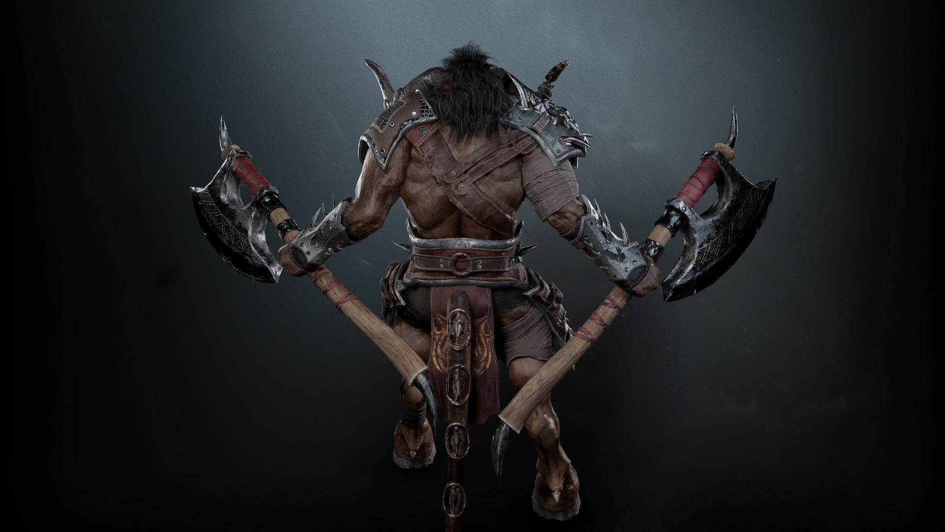 Minotaur Warrior Low-poly 3D model_5