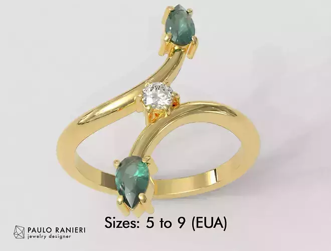 Modern Gemstone Ring