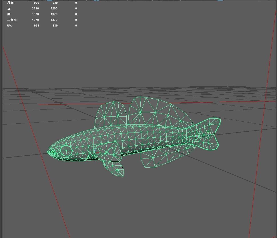 Bass fish Low-poly 3D model_2