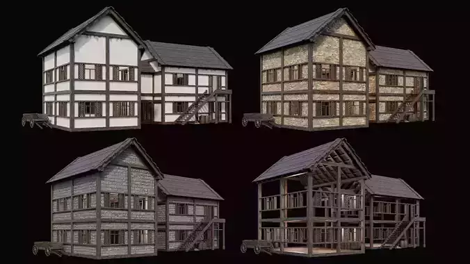 Medieval Village Pack 7 - 4 Assets - 4K Textures Game Ready