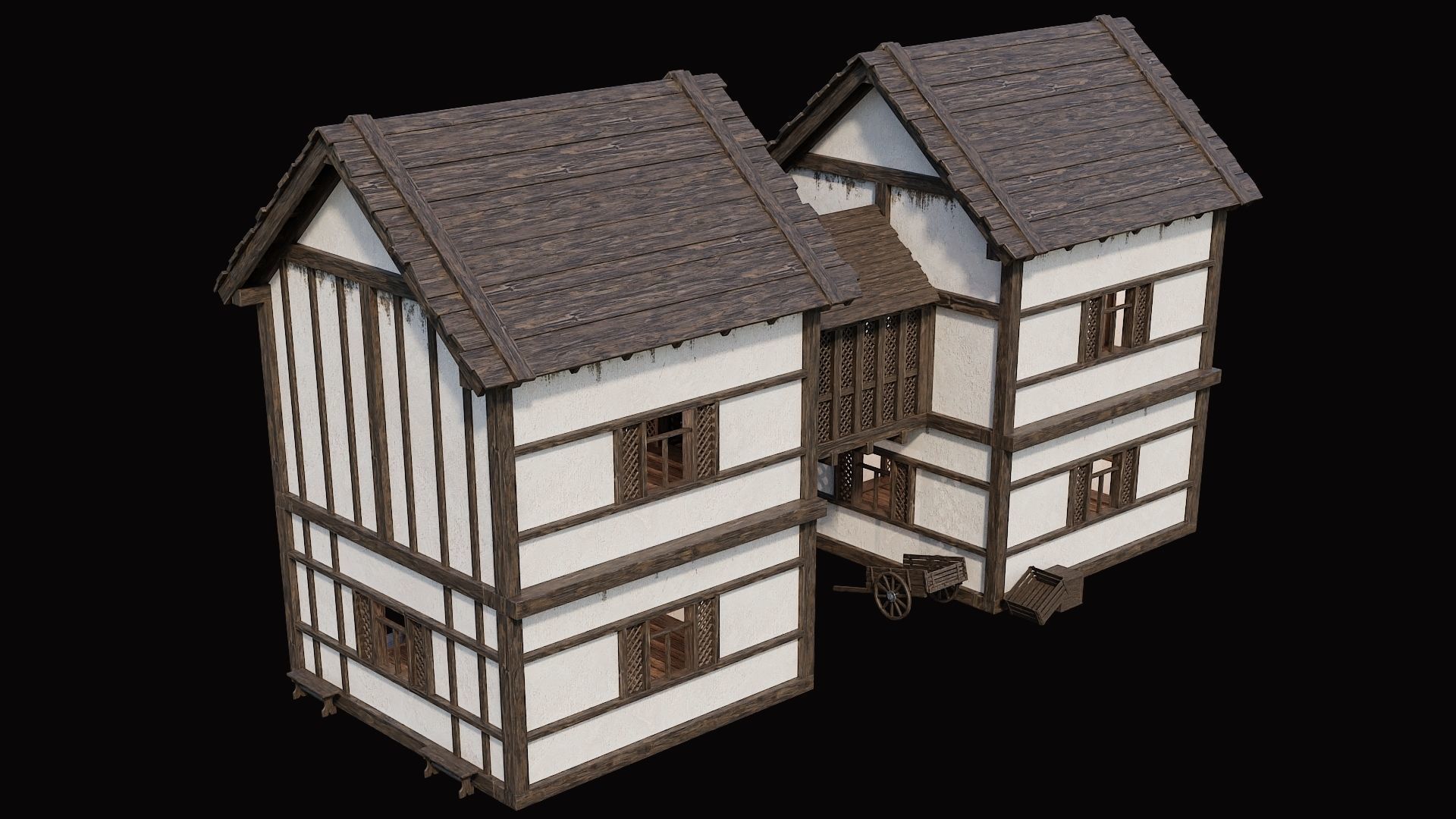 Medieval Village Pack 8 - 4 Assets - 4K Textures Game Ready Low-poly 3D model_8