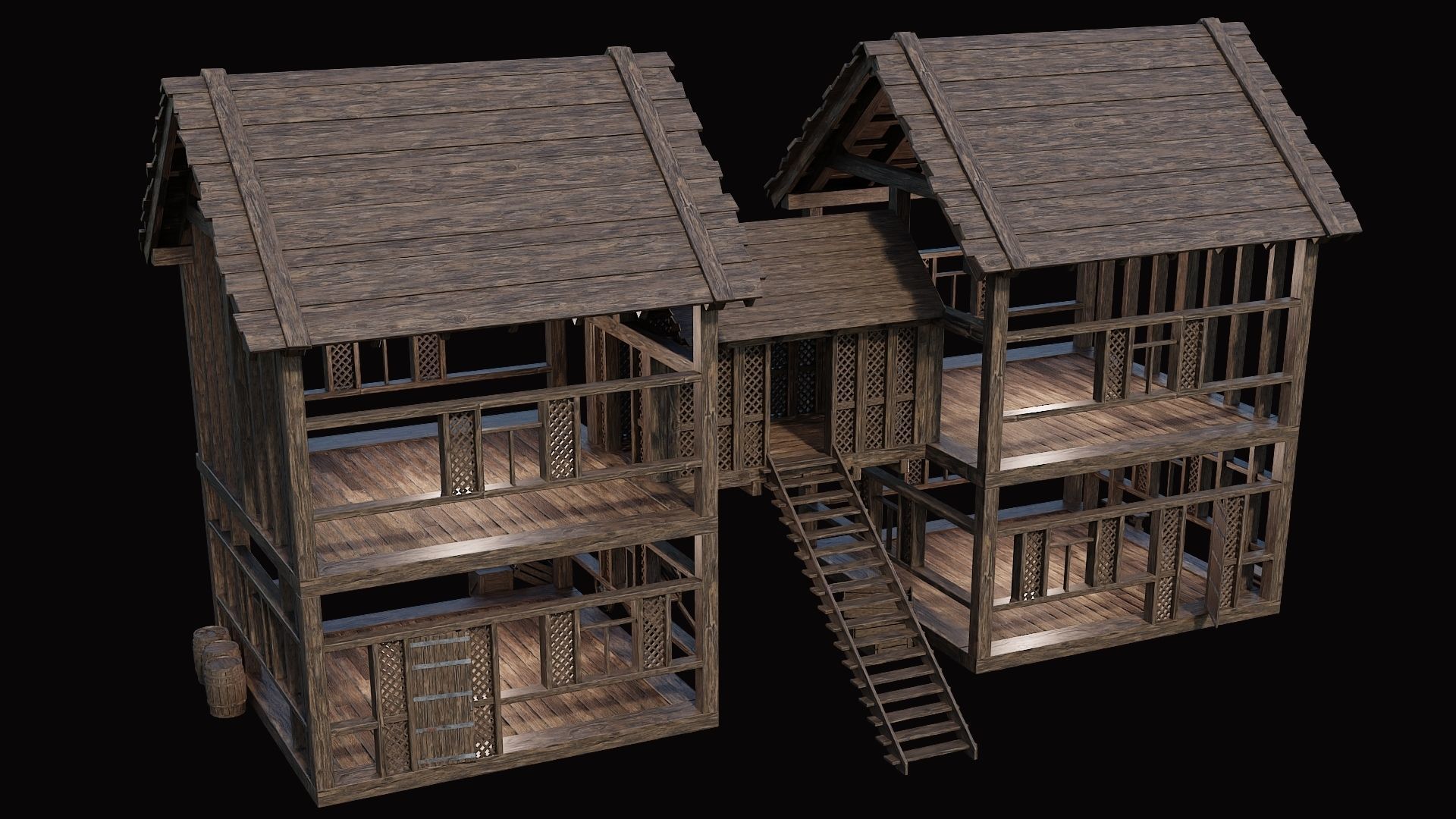 Medieval Village Pack 8 - 4 Assets - 4K Textures Game Ready Low-poly 3D model_20