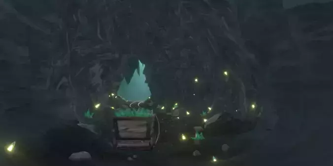 Stylized Cave for Anime and Cartoons Low-poly 3D model