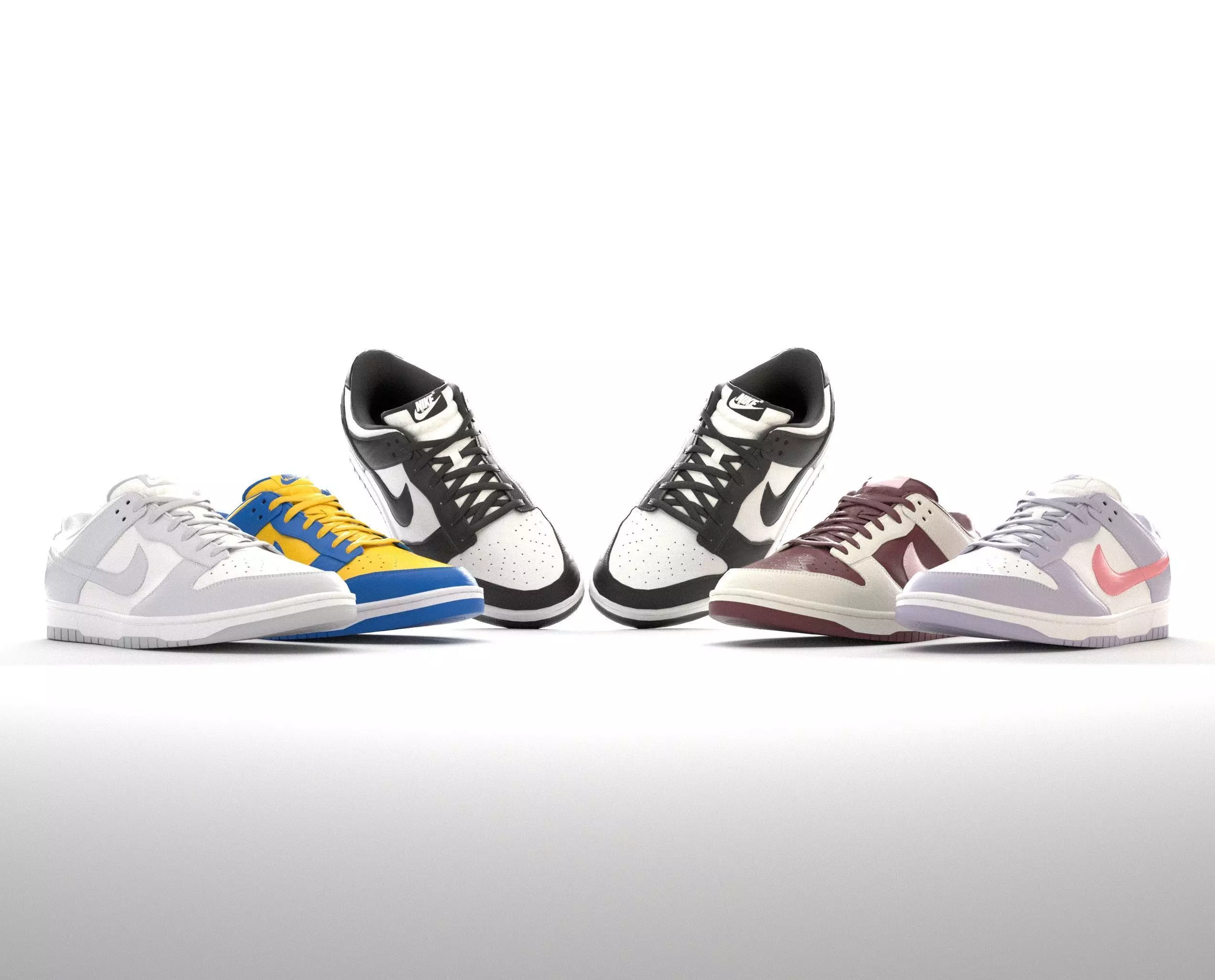 Nike Dunk Low Variety Pack Low-poly 3D model