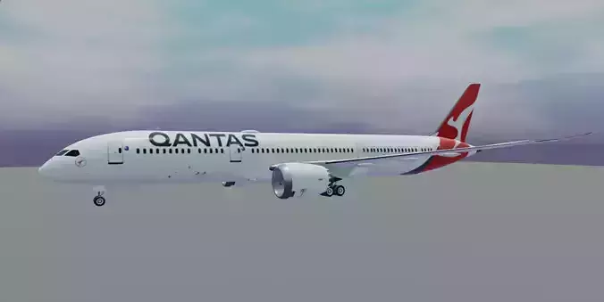 Qantas Boeing 787 9 Dreamliner 3D Model Low-poly 3D model
