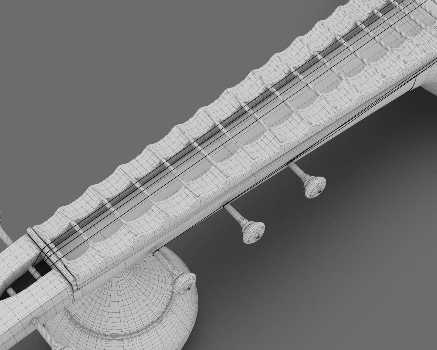 Veena Music Instrument 3D model_7