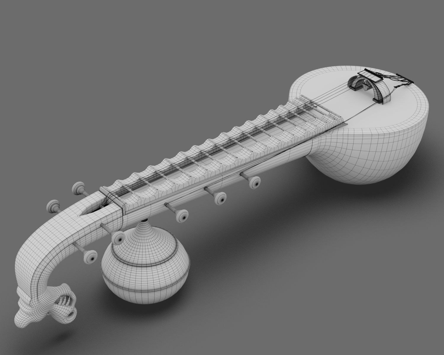 Veena Music Instrument 3D model_9