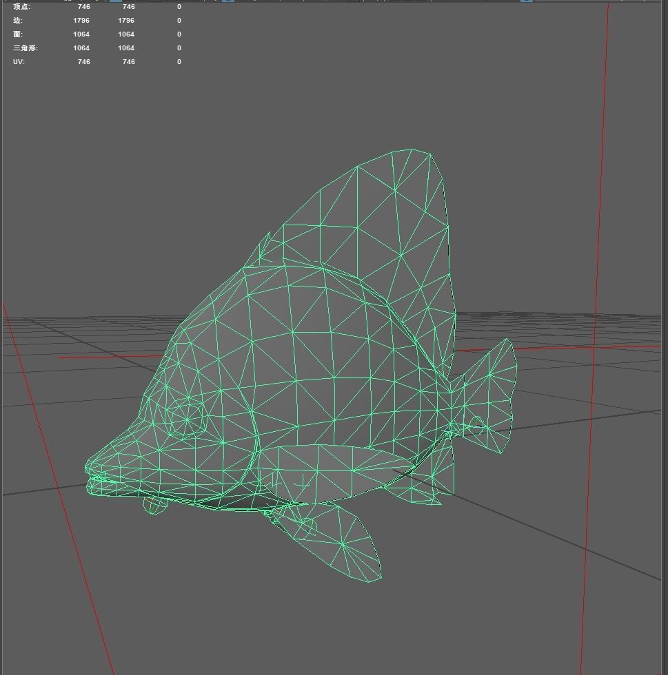 Snapper Low-poly 3D model_2