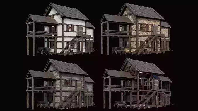 Medieval Village Pack 10 - 4 Assets - 4K Textures Game Ready