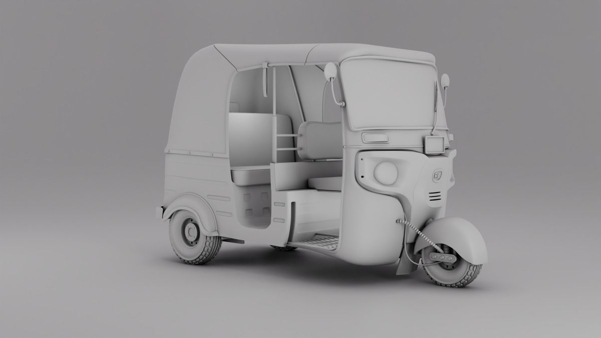 Auto Rickshaw Bajaj Tricycle Keke Napep 3D model_11