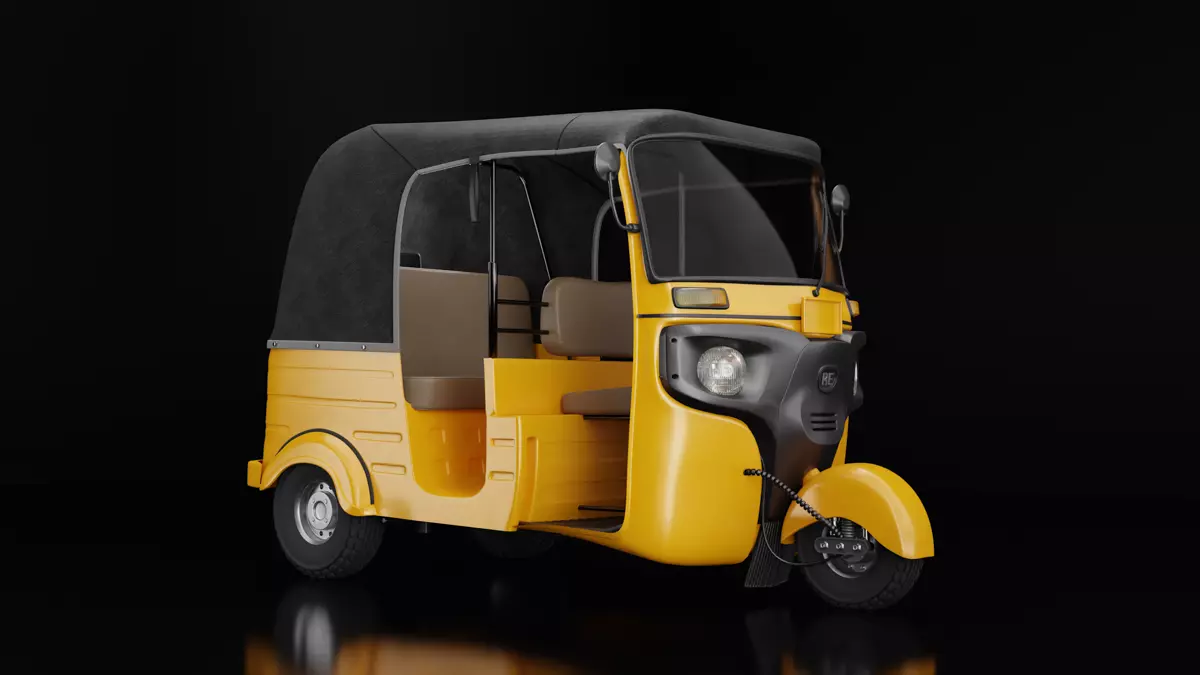 Auto Rickshaw Bajaj Tricycle Keke Napep 3D model_0