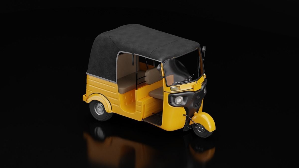 Auto Rickshaw Bajaj Tricycle Keke Napep 3D model_4