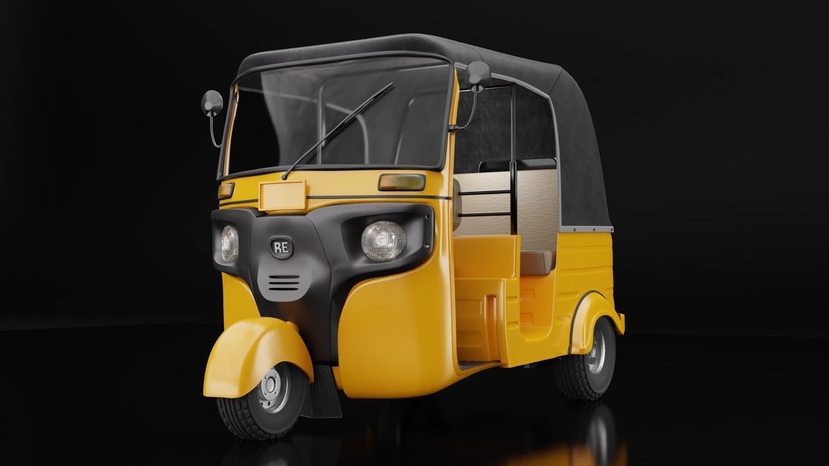 Auto Rickshaw Bajaj Tricycle Keke Napep 3D model_8