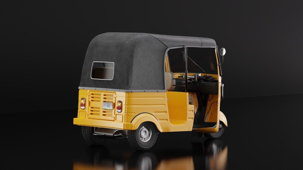 Auto Rickshaw Bajaj Tricycle Keke Napep 3D model_5