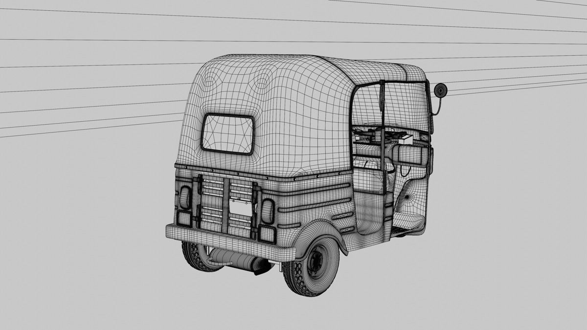 Auto Rickshaw Bajaj Tricycle Keke Napep 3D model_14