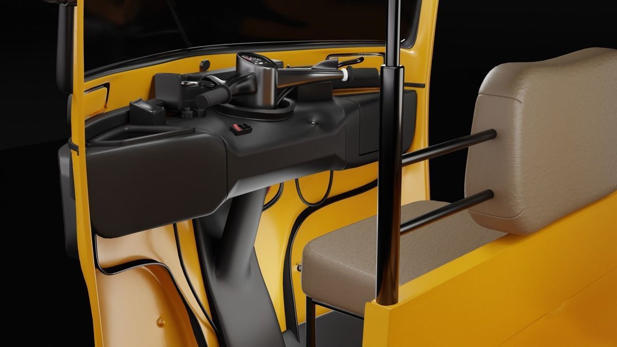 Auto Rickshaw Bajaj Tricycle Keke Napep 3D model_9