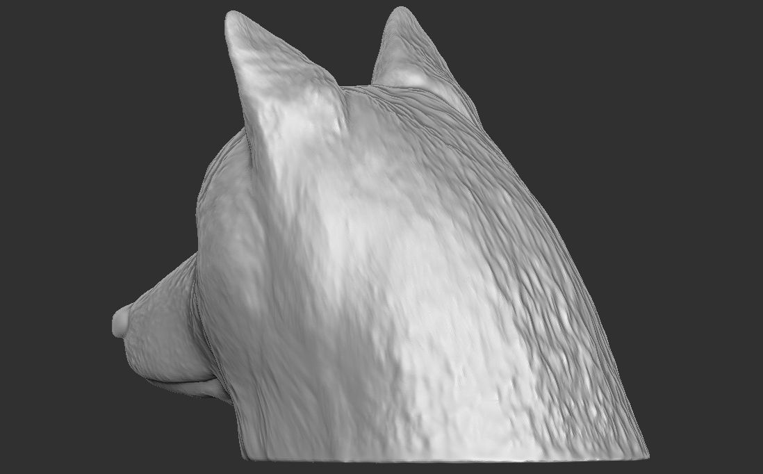 Wolf head for 3D printing 3D print model_8