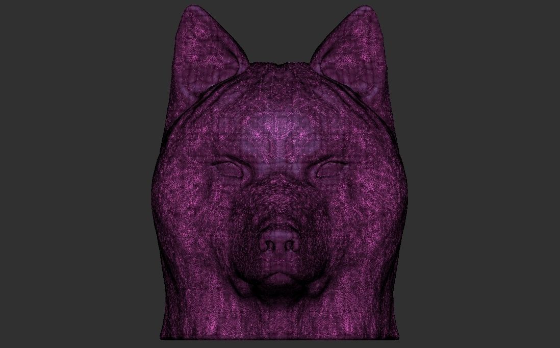 Wolf head for 3D printing 3D print model_26