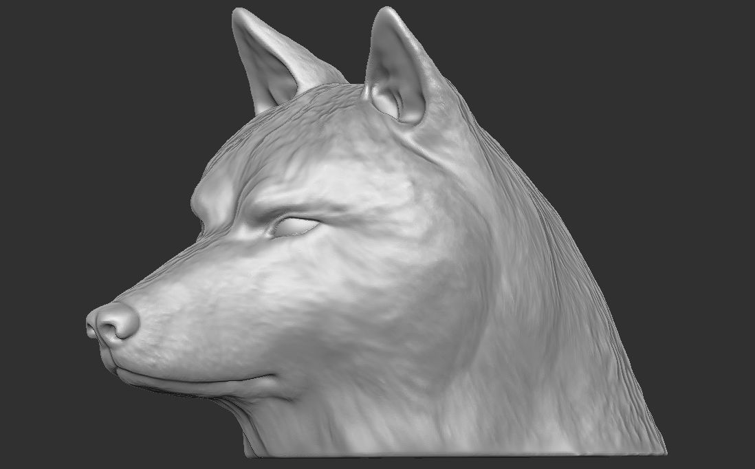 Wolf head for 3D printing 3D print model_6