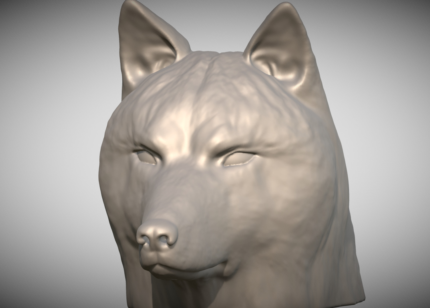 Wolf head for 3D printing 3D print model_2